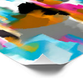 Poster Motif feuillu brillant abstrait (Coin)