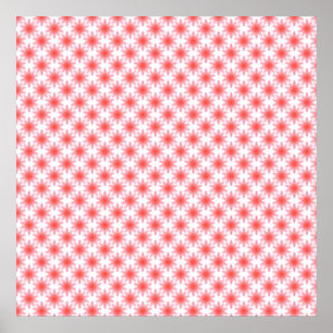 Poster Motif Fleur Rouge