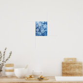 Poster Motif Flocon de Neige Bleu Hiver Gelé (Cuisine)