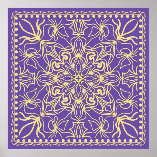 Poster motif floral Abstrait. géométrie, conception manda (Devant)