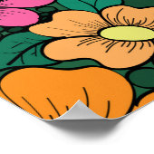 Poster motif floral clair sur un arrière - plan vert. Vin (Coin)