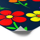 Poster Motif floral de fleurs colorées (Coin)