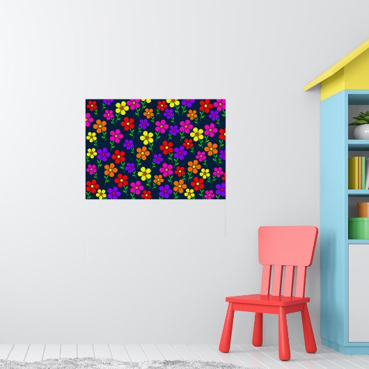 Poster Motif floral de fleurs colorées (Pépinière 1)