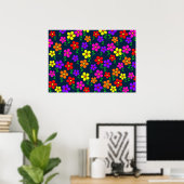 Poster Motif floral de fleurs colorées (Bureau à domicile)