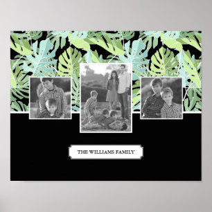 Poster Motif floral de jungle Photos et texte de famill