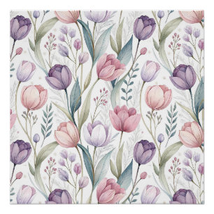 Poster Motif floral de tulipe scandinave