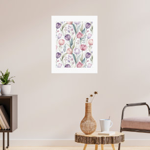 Poster Motif floral de tulipe scandinave