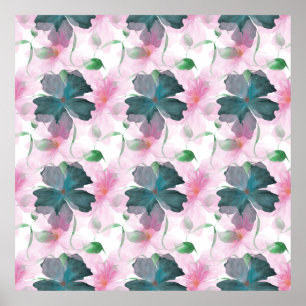 Poster Motif floral doux Cottagecore Esthétique pastel