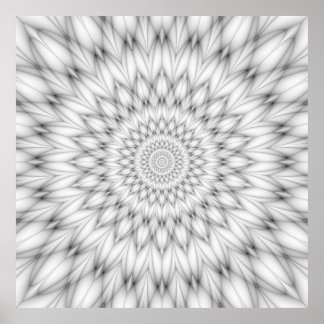 Poster Motif floral en noir et blanc