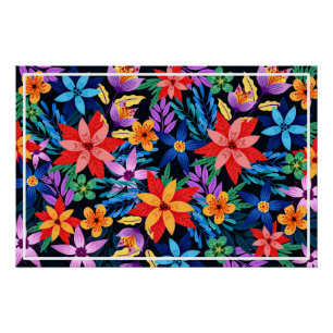 Poster Motif Floral Exotique Coloré-68578