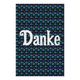 Poster Motif floral fleurs bleues