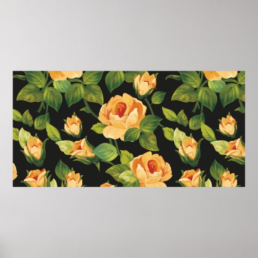Poster Motif floral incomparable avec de beaux roses (Devant)