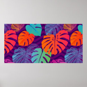 Poster Motif floral incomparable de la Monstera del Tropi