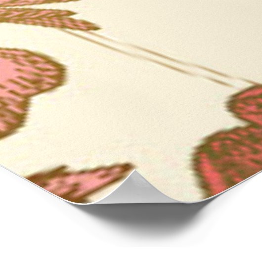 Poster Motif floral incomparable. Feuillage vert, gomme r (Coin)