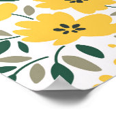 Poster Motif floral incomparable, Petites fleurs jaunes.  (Coin)