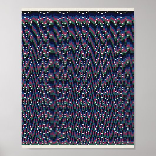 Poster  Motif Floral Pixelisé  (Devant)