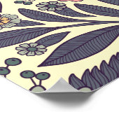 Poster Motif Floral rose et bleu sans joint (Coin)