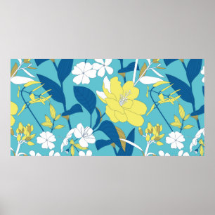 Poster Motif floral sans couture.