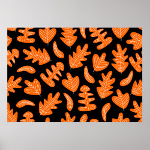 Poster Motif floral sans couture avec feuille de style vi