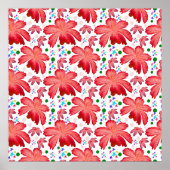 Poster Motif floral sans couture | Conception de fleurs à (Devant)