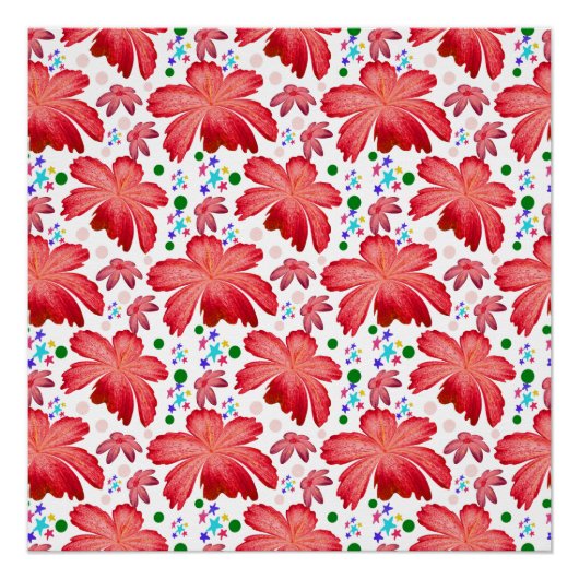 Poster Motif floral sans couture | Conception de fleurs à (Devant)