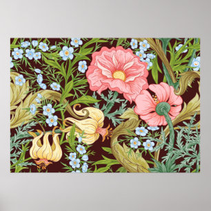 Poster Motif floral sans couture, fond avec Dans l'art no