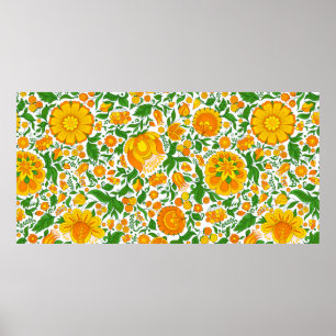 Poster Motif floral sans couture, fond de printemps / été