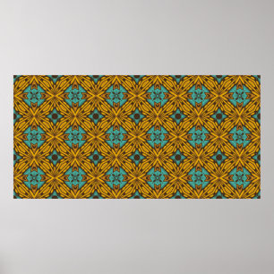 Poster Motif floral sans couture vintage rétro