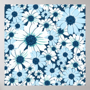 Poster Motif floral sans soudure / textile de fleur, ab