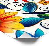 Poster Motif Floral sans transparence (Coin)
