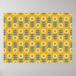 Poster Motif floral stylisé sans couture. Style scandinav