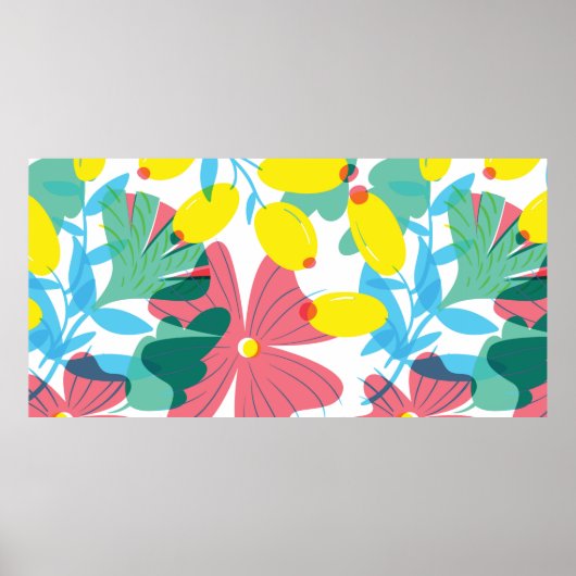 Poster Motif floral transparent avec éléments de transpar (Devant)