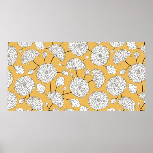 Poster Motif floral transparent. imprimé avec fleurs. Tex (Devant)