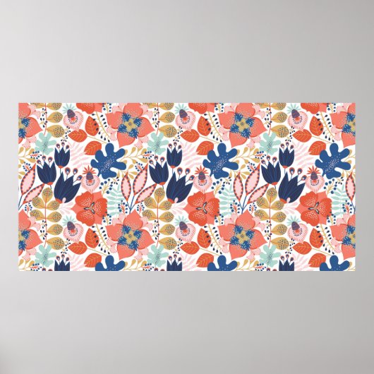 Poster Motif floral transparent sur blanc. backgro Abstra (Devant)