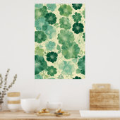 Poster Motif floral vert doux : Botanique Vintage (Cuisine)