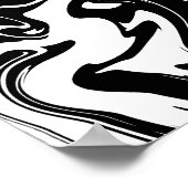 Poster Motif fluide abstrait noir et blanc (Coin)