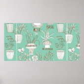Poster Motif fluide floral (Devant)
