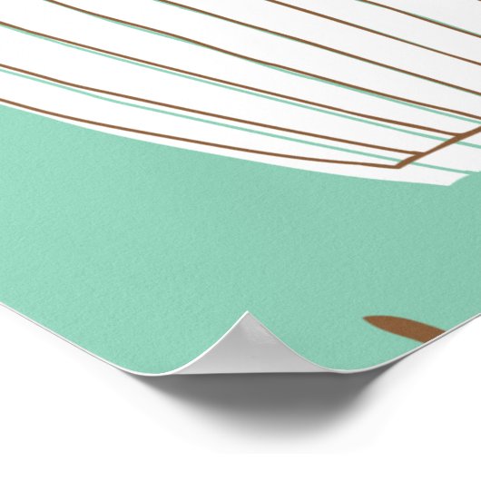 Poster Motif fluide floral (Coin)