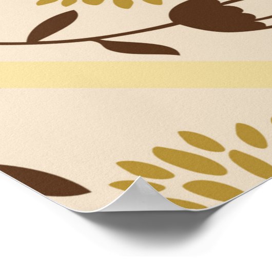 Poster Motif fluide floral (Coin)