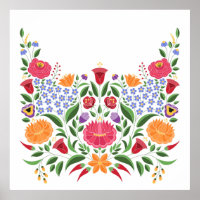 Motif folklorique hongrois - fleur de broderie Kal