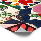 Poster Motif folklorique multicolore (Coin)