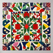 Poster Motif folklorique multicolore (Devant)