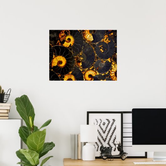 Poster Motif fossilisé de la coquille de Nautilus (Bureau à domicile)