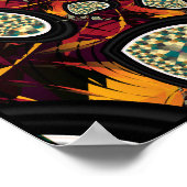 Poster Motif fractal de cœurs (Coin)