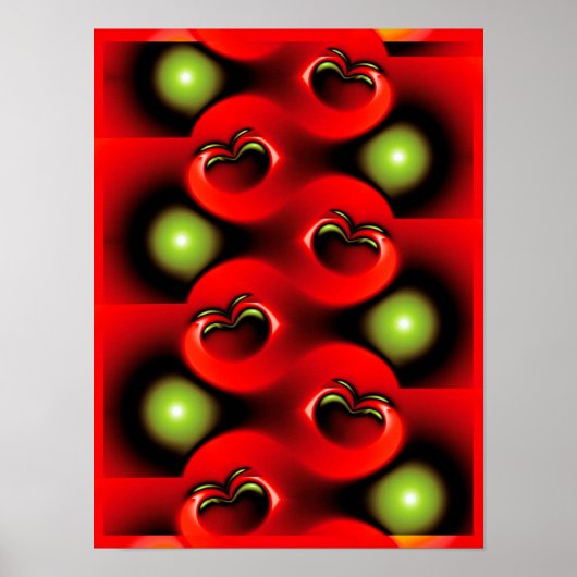 Poster Motif fractal de vague de pomme interdite (Devant)