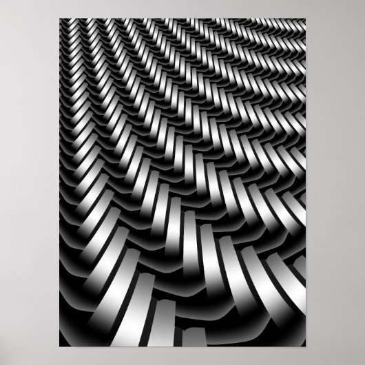 Poster Motif fractal métallique (Devant)