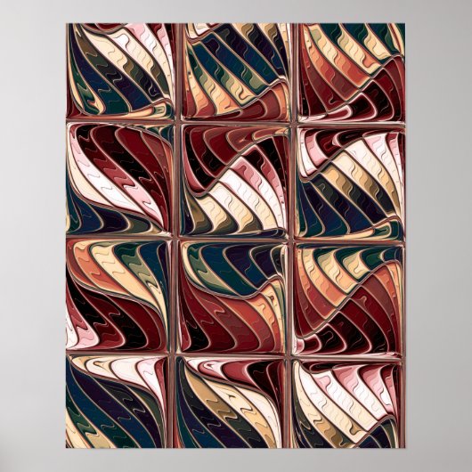 Poster Motif fractal ondulé (Devant)