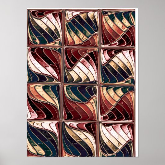 Poster Motif fractal ondulé (Devant)