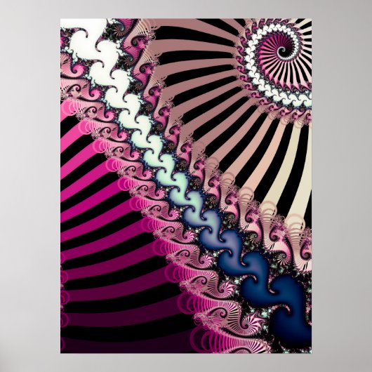Poster Motif fractal rayé (Devant)
