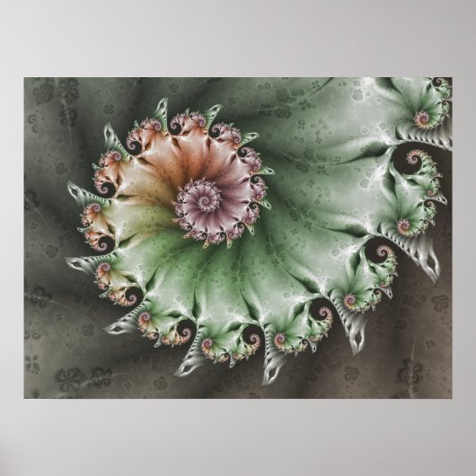 Poster Motif fractal shabby chic (Devant)